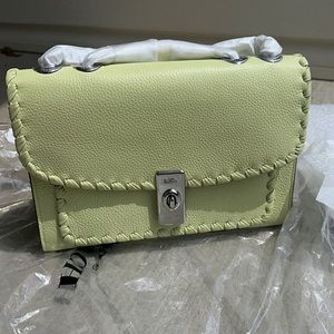NWT - Coach Pale lime leather shoulder bag